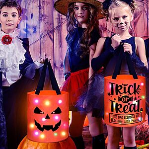 MONNCHA Halloween Trick or Treat Bags Candy Bucket Basket Decoration $7.74 AC