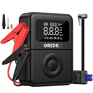 GREPRO Jump Starter with 150PSI Air Compressor, 5000A Battery Jumper Starter $49.99 AC + Free Shipping