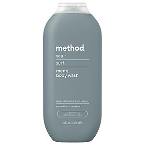 method Men’s Body Wash, Sea + Surf Scent, 18 fl oz Soothing Formula, Leaves Skin Feeling Soft & Moisturized, Rich Lather, Made Without Parabens~$5.76 After Coupon & S&S @ Amazon