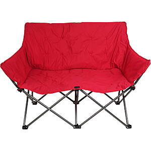 Ozark Trail Padded Folding Love Seat Camping Chair, Red $29
