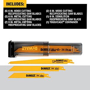 DEWALT 16-pack Bi-Metal Reciprocating Saw Blades includes TOUGHCASE $19.98