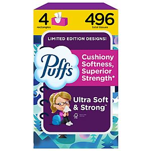 8/$11.88 S&S MBUY,  PUFFS Ultra Soft Tissues Family Size Boxes 124 sheet per box