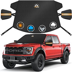 Truck Windshield Cover for Ice and Snow - 600D Large Windshield Snow Cover for Pickup Truck Heavy Duty $25.98