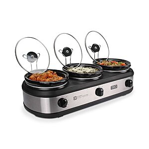 TRU Triple Buffet Server w/ Individual Temperature Controls & Removable Ceramic Pots (1.5-Qt. Each) $33.99 + Free Shipping on $49+