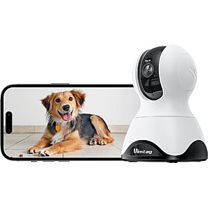 VIMTAG 2.5K 4MP Pan/Tilt Indoor Camera for Pet/Dog/Cat/Baby/Nanny/Home Security with Phone APP $19.96