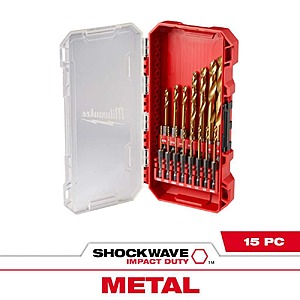 $19.97, FS, Milwaukee SHOCKWAVE Impact Duty Titanium Drill Bit Set (15-Piece)