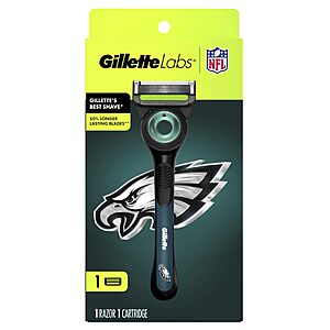$11.43 Clip Q AMAZON Gillette Labs Special NFL Phila Eagles Edition Shaving Razor for Men - 1 Handle, 1 Razor