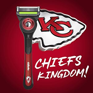 $7.57 Clip Q AMAZON Gillette Labs Special NFL  KC Chiefs Edition Shaving Razor for Men - 1 Handle, 1 Razor