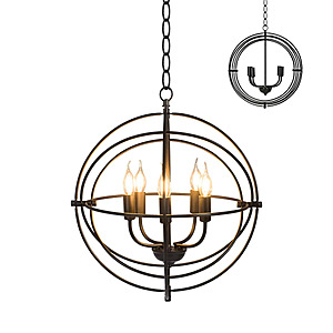 Tangkula 5 Light Rustic Metal Chandelier with 39.5' Iron Chain (Black) $34.92 + Free Shipping