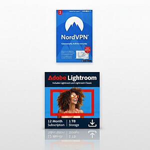 Adobe Lightroom 1TB + NordVPN 1-Year Standard Subscription (Digital Download) 76.99