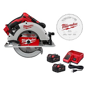 M18 18V Lithium-Ion Cordless 7-1/4 in. Circ Saw w/ (2) 5.0Ah Batteries & Charger & 7-1/4 in. Ultra Fine Circ Saw Blade