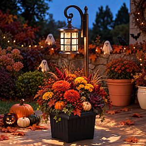 GAAZIE Solar Lamp Post Light with Planter Waterproof Outdoor Flower Pot $35.27 AC