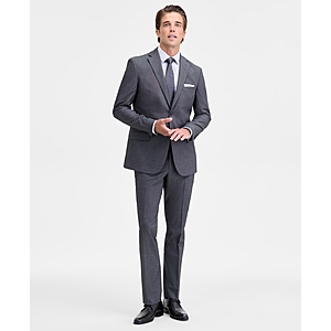 Dkny Men's Modern-Fit Nested Fall Suit - Black White $119.99