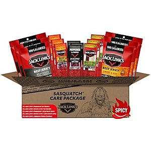 $24.33 S&S AMAZON Jack Link's Spicy Beef Jerky Variety Pack Gift Basket - Assorted Jerky, Steaks, and Meat Stick & Cheese Combos