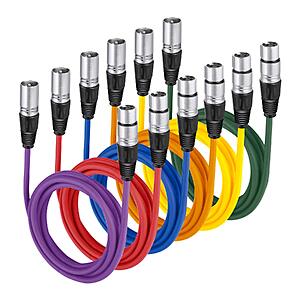 6-Pack 6.5' Neewer XLR Male to Female Microphone Cables (Multicolor) $15.74 + Free Shipping w/ Prime or on $35+