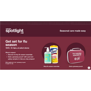 Target Store Event: 10/31: Flu Season Pouch Giveaway