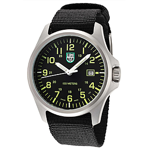 LUMINOX G 2500 Tritium 43mm Black and Yellow Dial Men's Quartz Watch $136