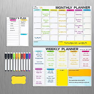 4-Pack M&G 16.5" x 12" Magnetic Dry Erase Whiteboard Calendar Set for Fridge $6.49 + Free Shipping w/ Prime or on $35+
