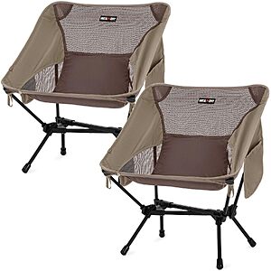 2-Pack Overmont Ultralight Folding Camping Chair w/ Carry Bag (Brown) $34.99 + Free Shipping w/ Prime or on $35+