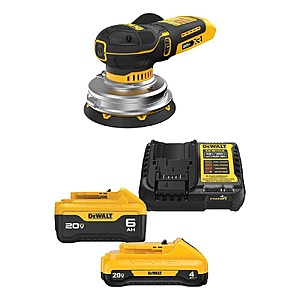 DeWalt 20-Volt Lithium-Ion Cordless 5 in. Random Orbit Sander with 20V MAX Lithium-Ion 6.0Ah and 4.0Ah Batteries and Charger $199