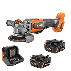 18V MAX Output Starter Kit with (2) 4.0 Ah MAX Output Batteries and Charger with 18V Brushless Angle Grinder $149