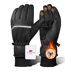 GXCROR Waterproof Winter Gloves for Men & Women, Touchscreen 3M Thinsulate Thermal Gloves $9.99