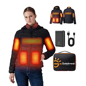 Soleilwear Graphene Womens Heated Jacket with 16000mAh Battery Fast Heating $75.6