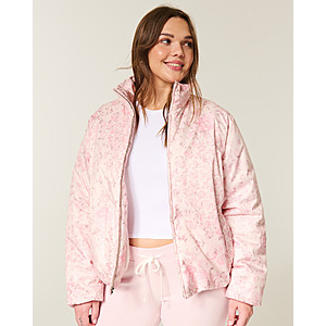 Hollister Women's Zip-Up Pattern Puffer Jacket (4 Colors) from $17.97