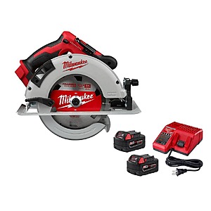 Milwaukee M18 18V Lithium-Ion Brushless Cordless 7-1/4 in. Circular Saw w/ (2) 5.0 Ah Batteries & Charger $199