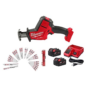 Milwaukee M18 FUEL 18V Lithium-Ion HACKZALL w/ (2) 5.0Ah Batteries & Charger & Blade Set (25pc) $224