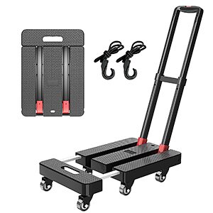 500-Lb Folding Hand Truck Dolly w/ 6 Swivel Wheels & Telescoping Handle (Black Red) $26.99 + Free Shipping w/ Prime or on $35+