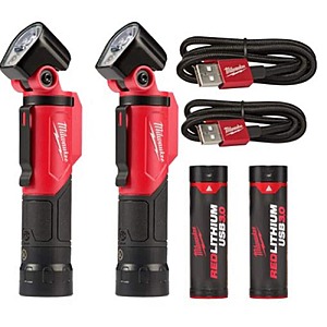 Milwaukee 500 Lumens LED Pivoting REDLITHIUM USB Flashlight & 500 Lumens LED Pivoting REDLITHIUM USB Flashlight (2-Pack) $99