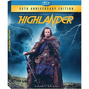 Highlander [BLU-RAY] $8.99 Walmart.com
