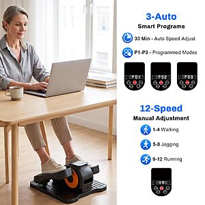 POWERFUEL Under Desk Elliptical Machine, Seated Pedal Exerciser $54.99
