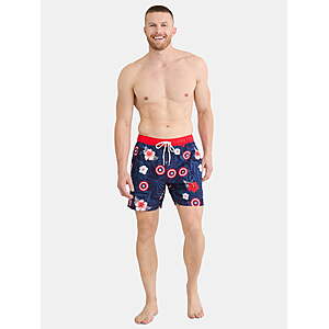 License Men’s Graphic Swim Shorts: Spider-Man Shrek  Jaws  Simpsons  Mickey, Captain America $4.18