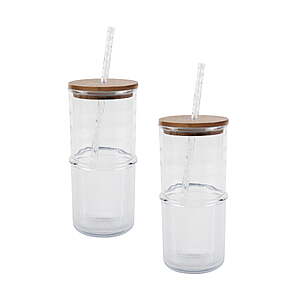 Better Homes & Gardens 2-Piece Clear Ribbed Tritan Sipper Set - $2.13