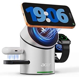 $39.98* | Acer Prime 3-in-1 MagSafe Wireless Charging Station (for iPhone, Apple Watch, AirPods) at Amazon