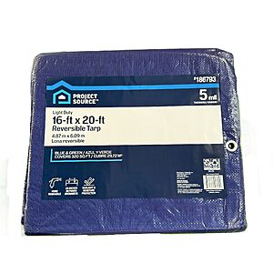 Project Source 16-ft x 20-ft Blue Waterproof Standard Polyethylene 5-mil Tarp 3 for $41.97 ( Other Sizes On Sale)
