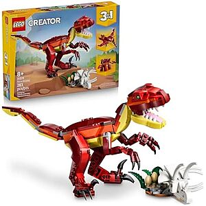 $15.95* | 283-Piece LEGO Creator 3 in 1 Fierce Dinosaur Building Toy (31379) at Amazon