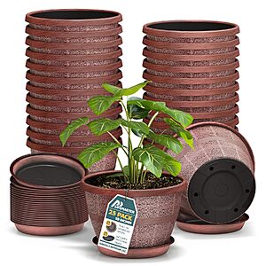 25-Pack 10" Lifemaster Whiskey Barrel Planters w/ Drainage & Saucer (Copper) $30.86 + Free Shipping w/ Prime or on $35+