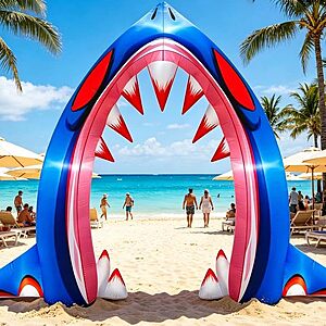 10' Tall Halloween Inflatable Shark Arch w/ Built-in LED Lights $15.99 + Free Shipping w/ Prime or on $35+