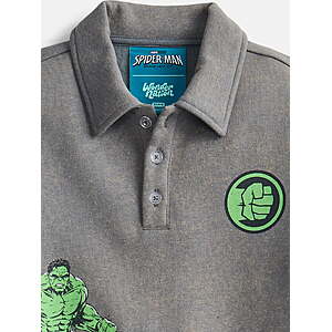 Wonder Nation Boys' Hulk Graphic Polo Sweatshirt with Long Sleeves XXL $4.05