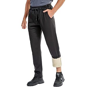 SECOOD Men's Sherpa Lined Multi-Pocket Thermal Sweatpantsw/ Adjustable Drawstring (Various) from $14.28 + Free Shipping w/ Prime or on $35+