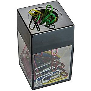 $0.99* | Officemate Magnetic Paper Clip Dispenser (Black/Smoke) at Amazon