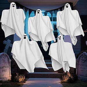Joyfy 5 Pack 27.5" Hanging Ghosts Halloween Decorations $12.99 + Free S&H w/ Walmart+ or $35+