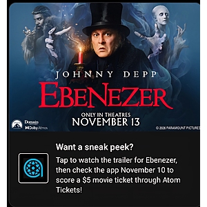 T-Mobile T Life *Starts Nov 10, 2026* $5 Atom Ticket For EBENEZER