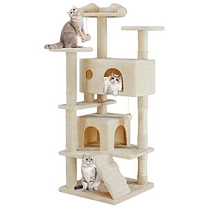Aidoly 54 Inch Cat Tree Tower with Sisal Scratching Post (Beige) $36.94 + Free S&H at Amazon