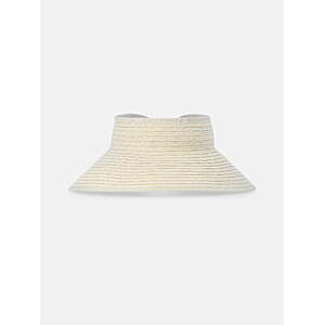 Time and Tru Women's Lightweight Packable Straw Visor Hat, Light Natural/Black $1.50 + Free S&H w/ Walmart+ or $35+