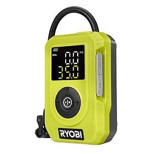 $29.88, FS, RYOBI Rechargeable Tire Inflator