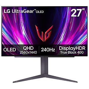 LG ‎27GS93QE 27-inch Ultragear OLED Gaming Monitor QHD 1440p 240Hz 0.03ms DisplayHDR $499.99